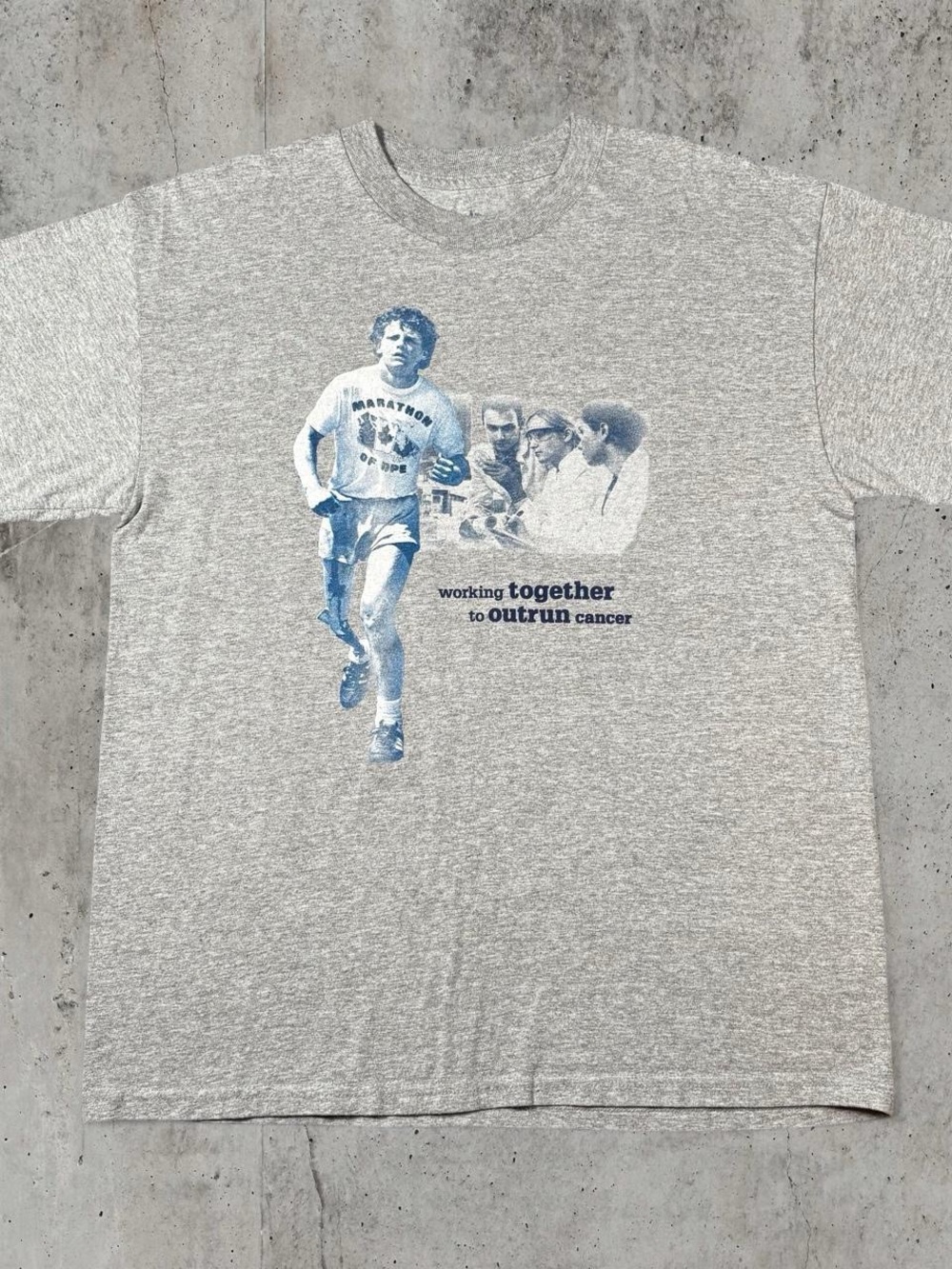 Vintage Terry Fox Marathon of Hope Cancer Research T-Shirt Canada Large Running